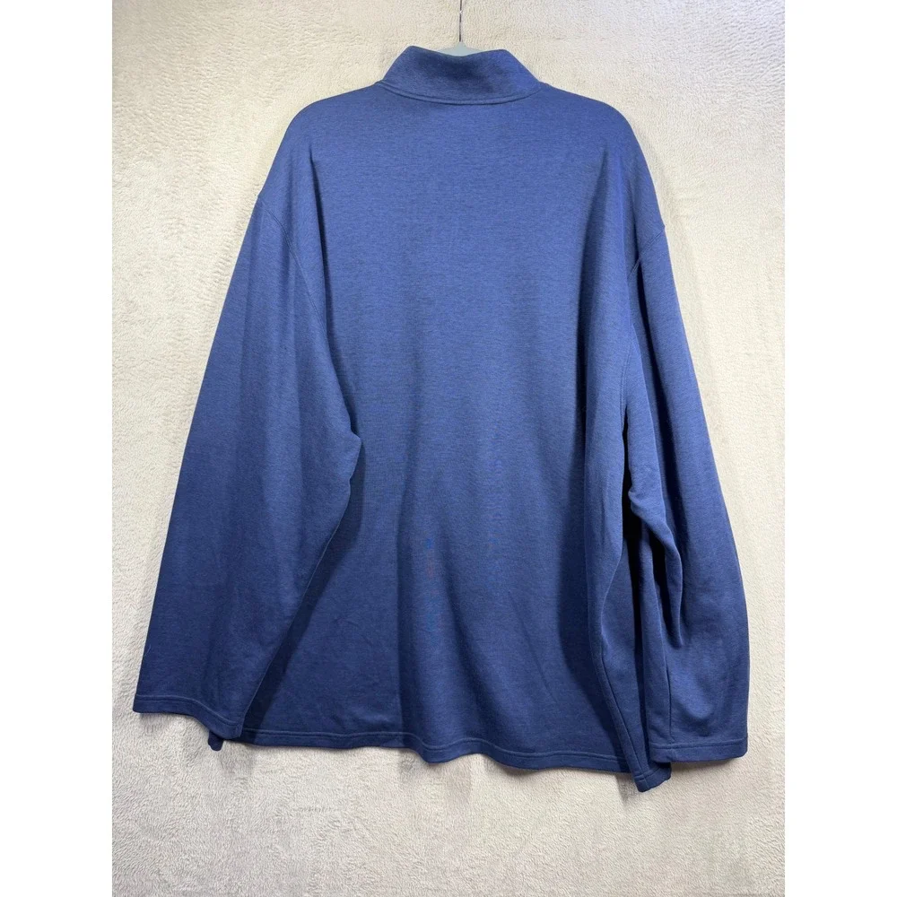 Izod Quarter Zip Pullover Mens 3XLT Blue Luxury Classics Mock Neck Sweater
